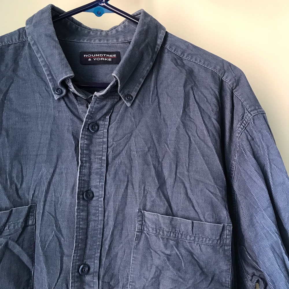 Corduroy Dark Periwinkle Button Up